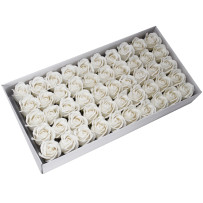 Bílá mýdlová růže 50ks