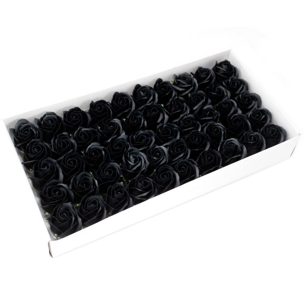čierne mydlové ruže 50ks