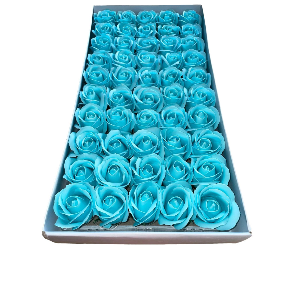 modré mydlové ruže 50ks