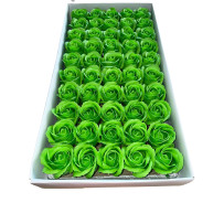Zielone róże mydlane 50sztuk