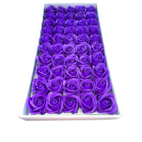 Fialové mýdlové růže 50ks