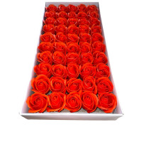 Oranžové mydlové ruže 50ks