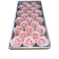 Didelės rožinės muilo rožės 25 vnt.
