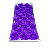 Veľké fialové mydlové ruže 25 kusov