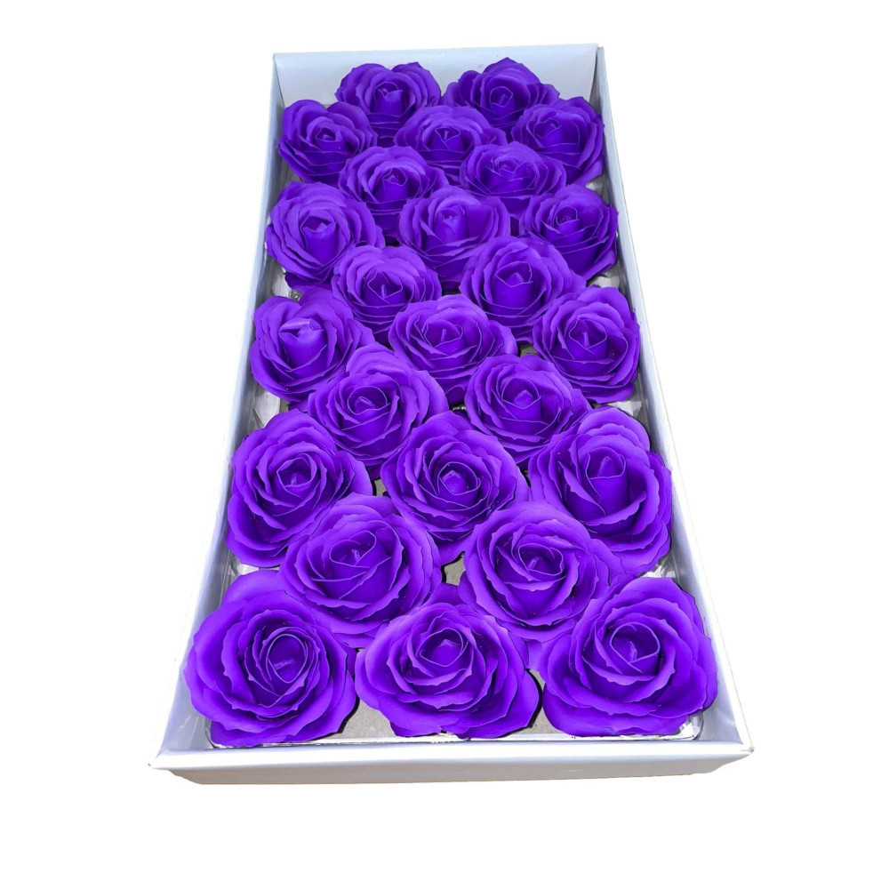Duże róże mydlane ciemny fioletowy 25 sztuk