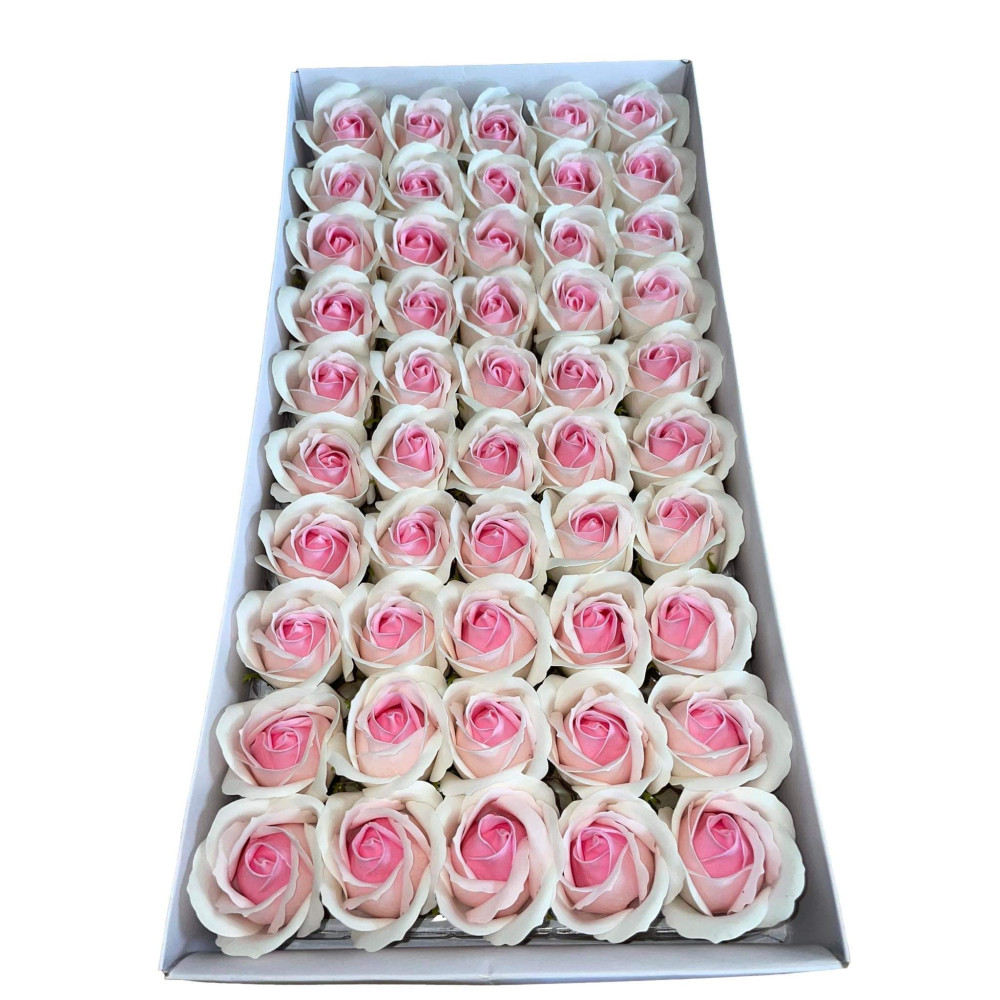 Two-color roses pattern-6 soapstone 50pcs