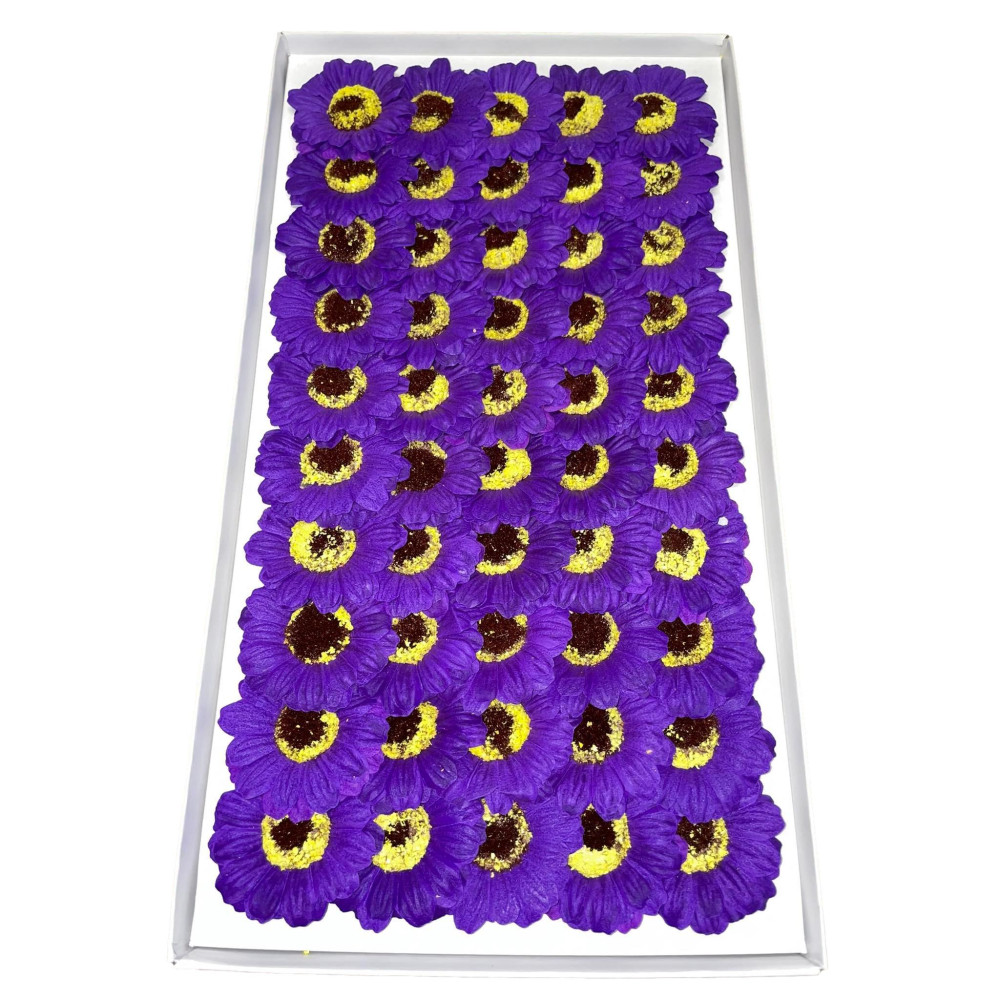 Słoneczniki mydlane fioletowe 50 sztuk