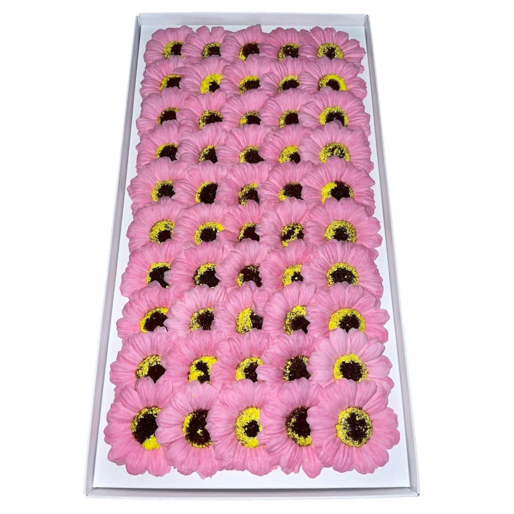 Pink soap sunflowers 50 pieces