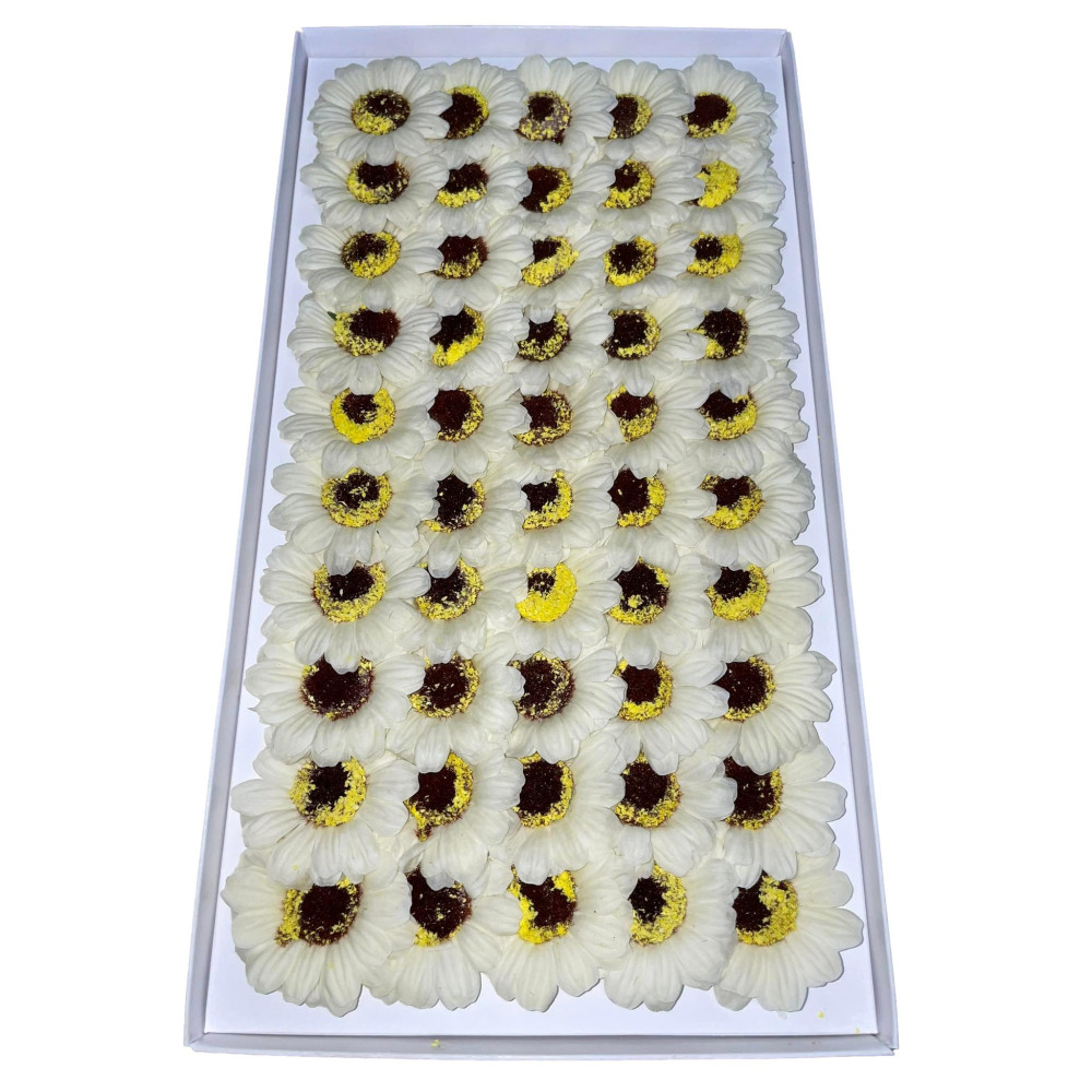 Słoneczniki mydlane kremowe 50 sztuk