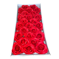 Grandes roses de savon rouge 25 pièces