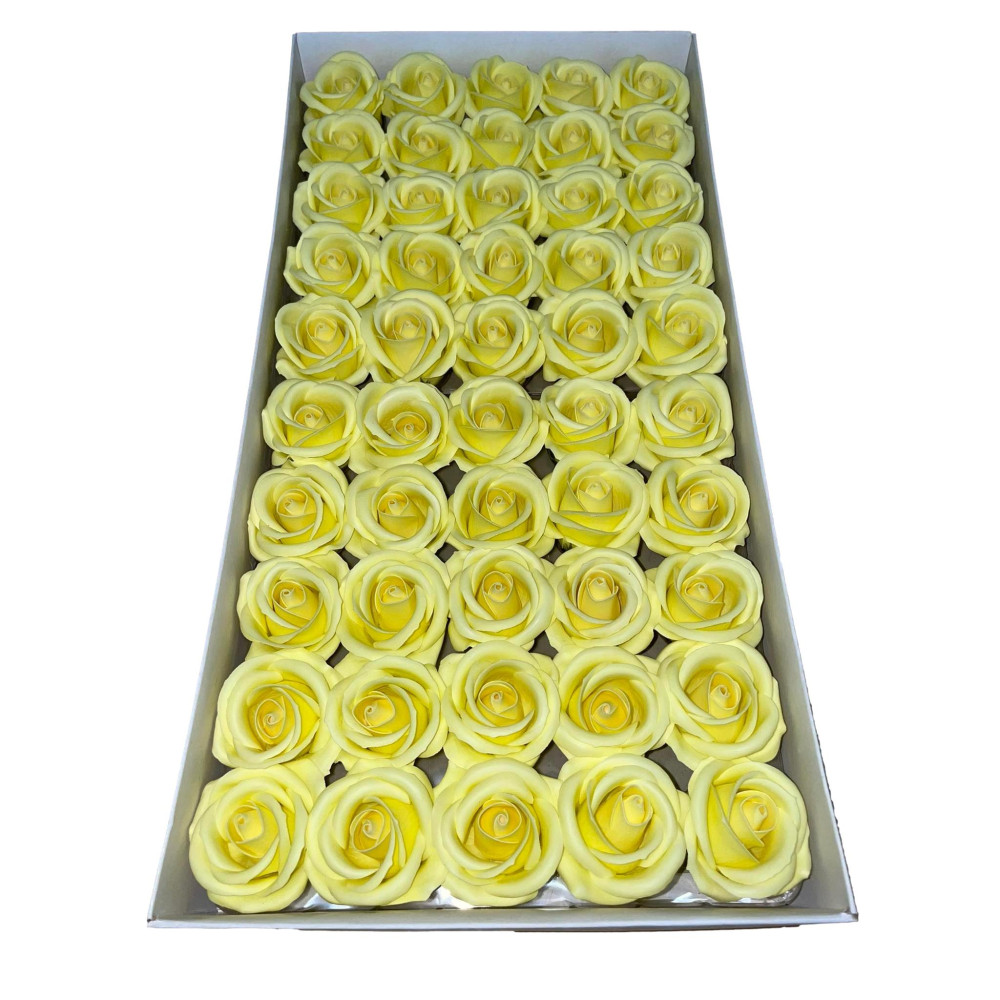Róże japońskie jasnożółte mydlane 50sztuk
