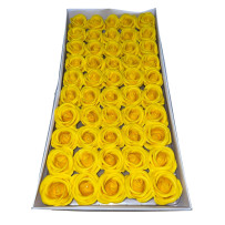 Japanese roses dark yellow soapstone 50pcs