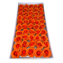 Róże japońskie pomarańczowe mydlane 50sztuk