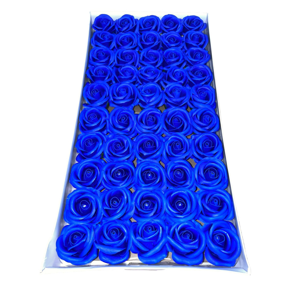 Japonų tamsiai mėlynos spalvos muilo rožės 50vnt.