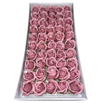Dulkėtos rožinės spalvos muilo rožės 50vnt.