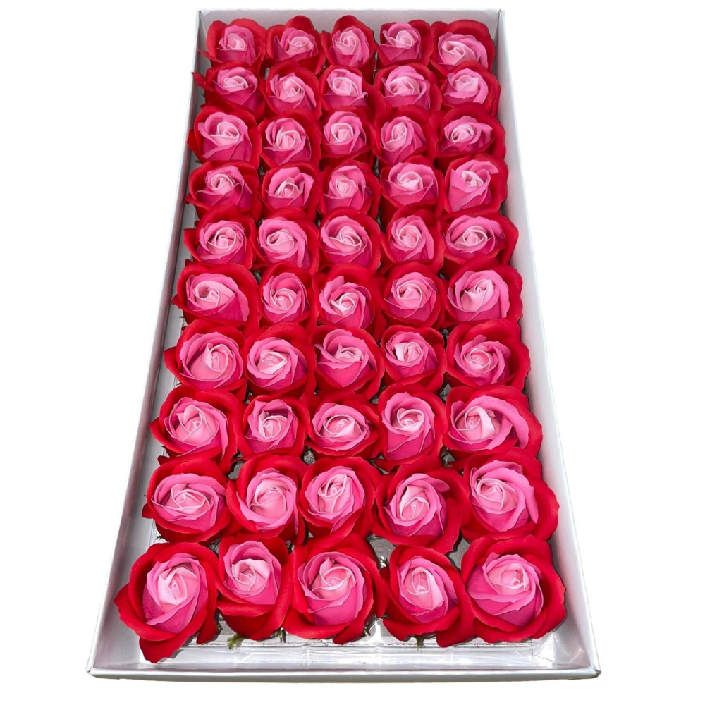 Róże dwukolorowe wzór-3 mydlane 50sztuk