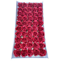 Bordové mydlové ruže 50ks