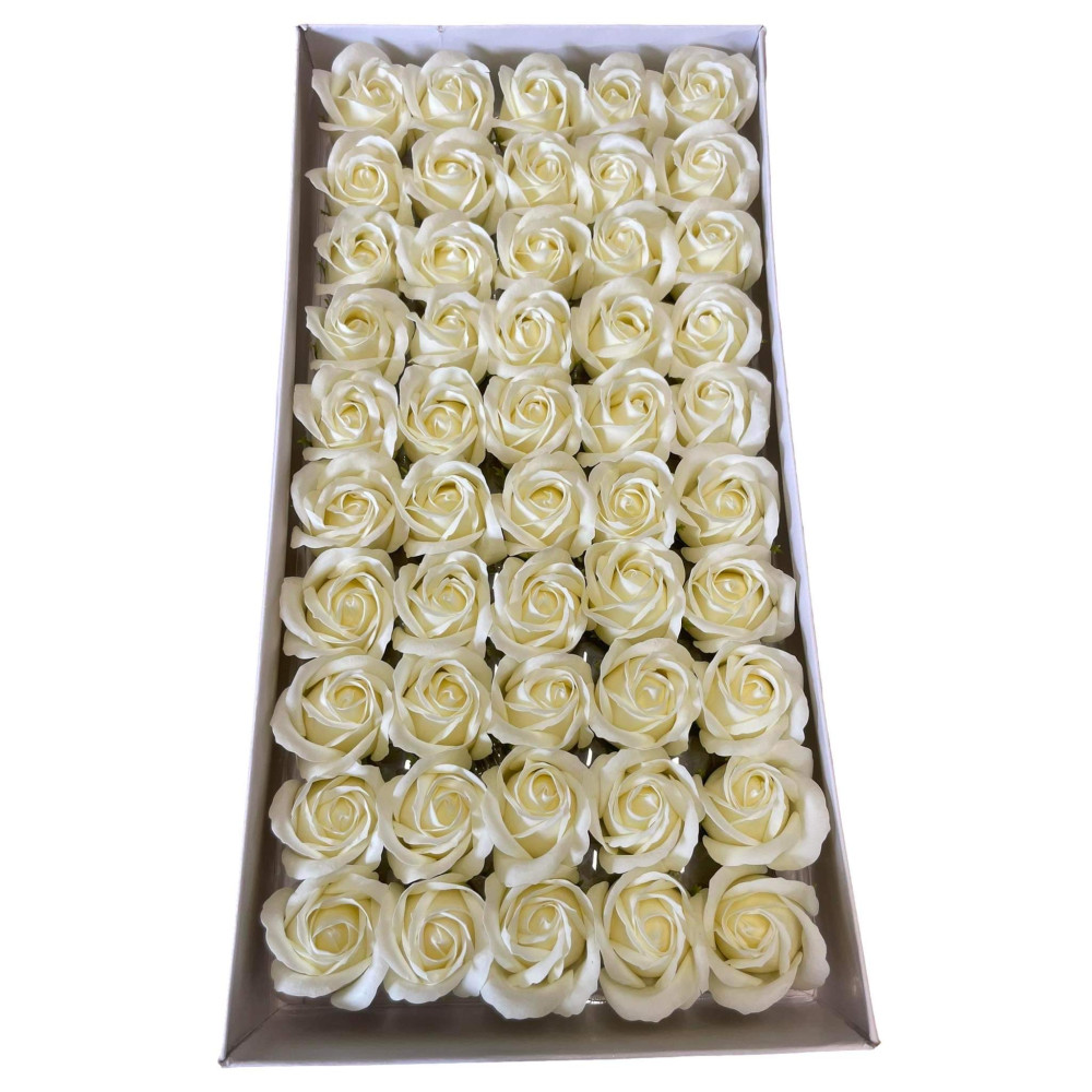 Kremowe róże mydlana 50sztuk