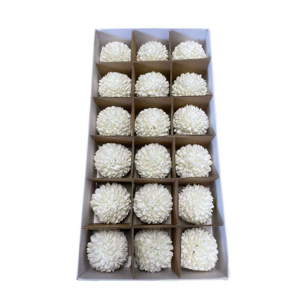 Soap Large Chrysanthemums 18 Pieces - White