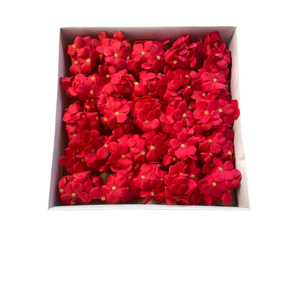 Soap Hydrangeas 25 Pieces - Red