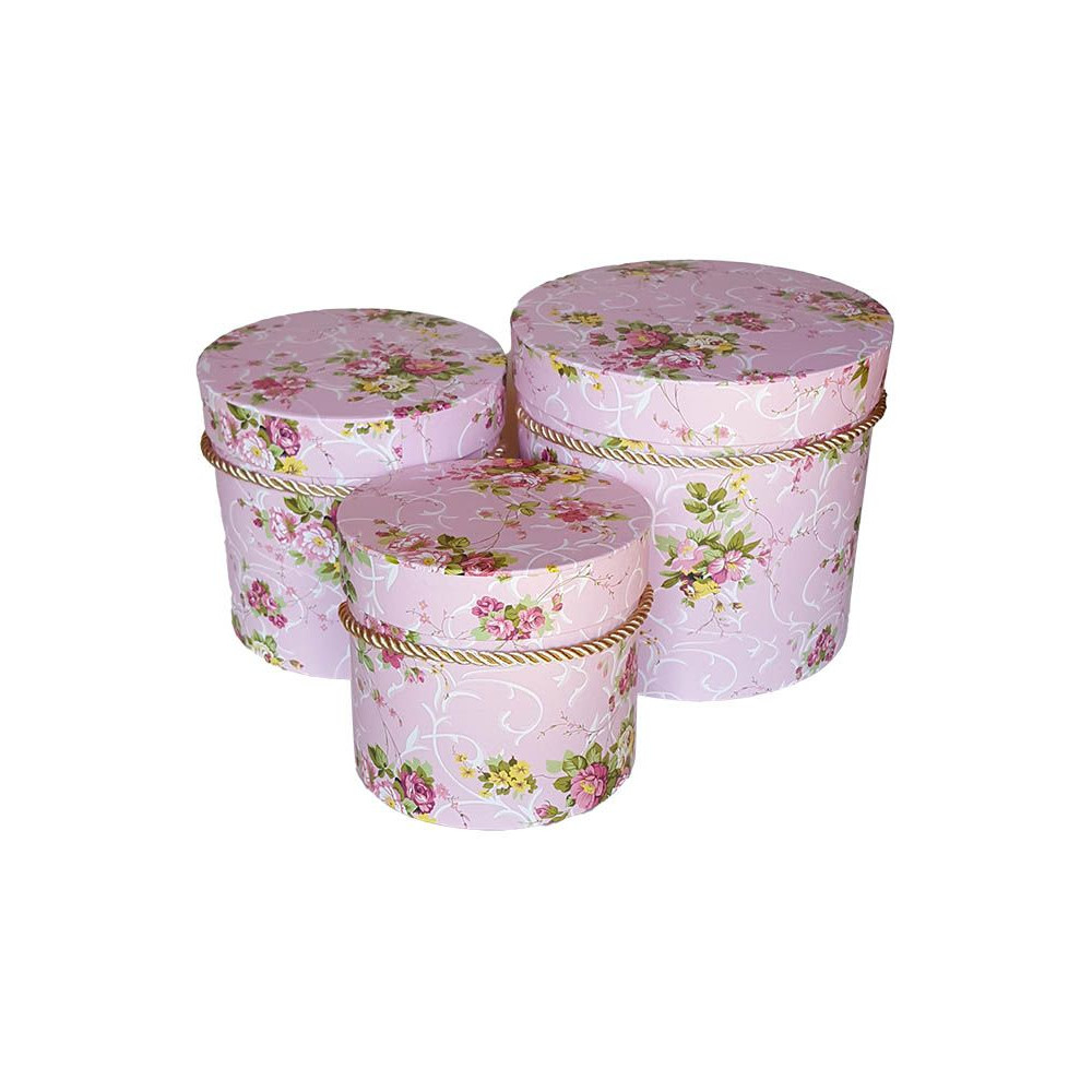 Set of 3 Round Flower Boxes 44614
