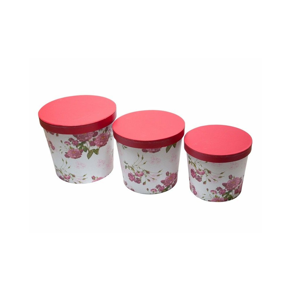 Set of 3 Round Flower Boxes 43768 W3