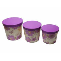 Set of 3 Round Flower Boxes 43768 W1
