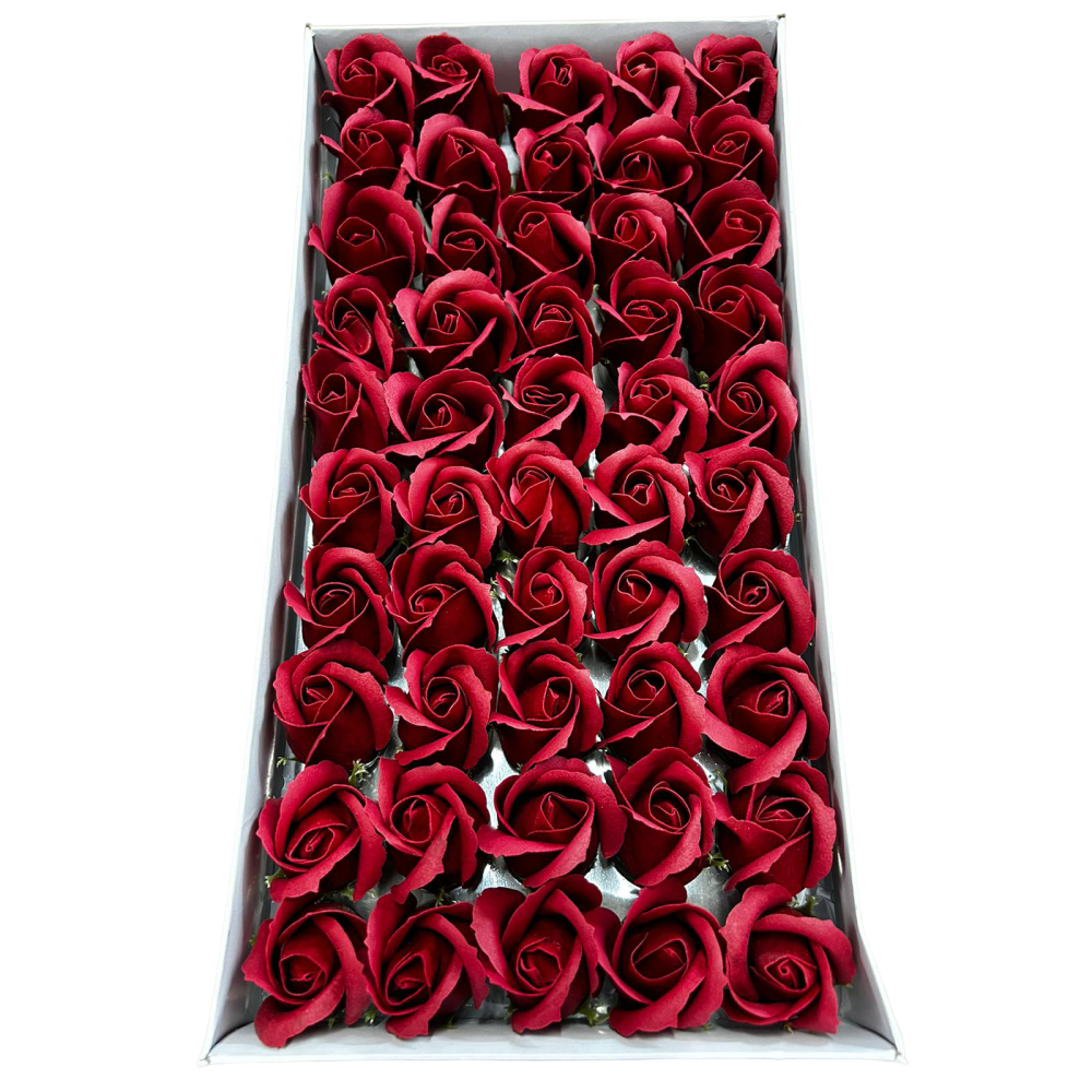 Róże Mydlane Czerwone Wino 4cm 50sztuk