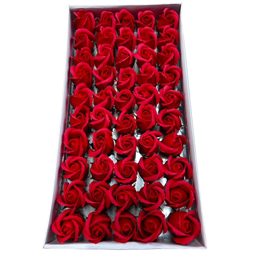 Róże Mydlane Czerwony 4cm 50sztuk