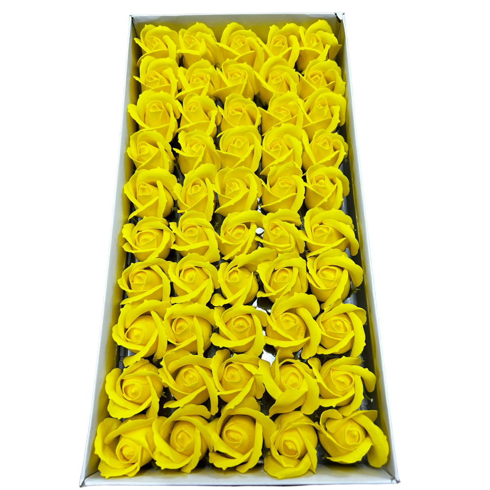 Róże Mydlane Żółty 4cm 50sztuk
