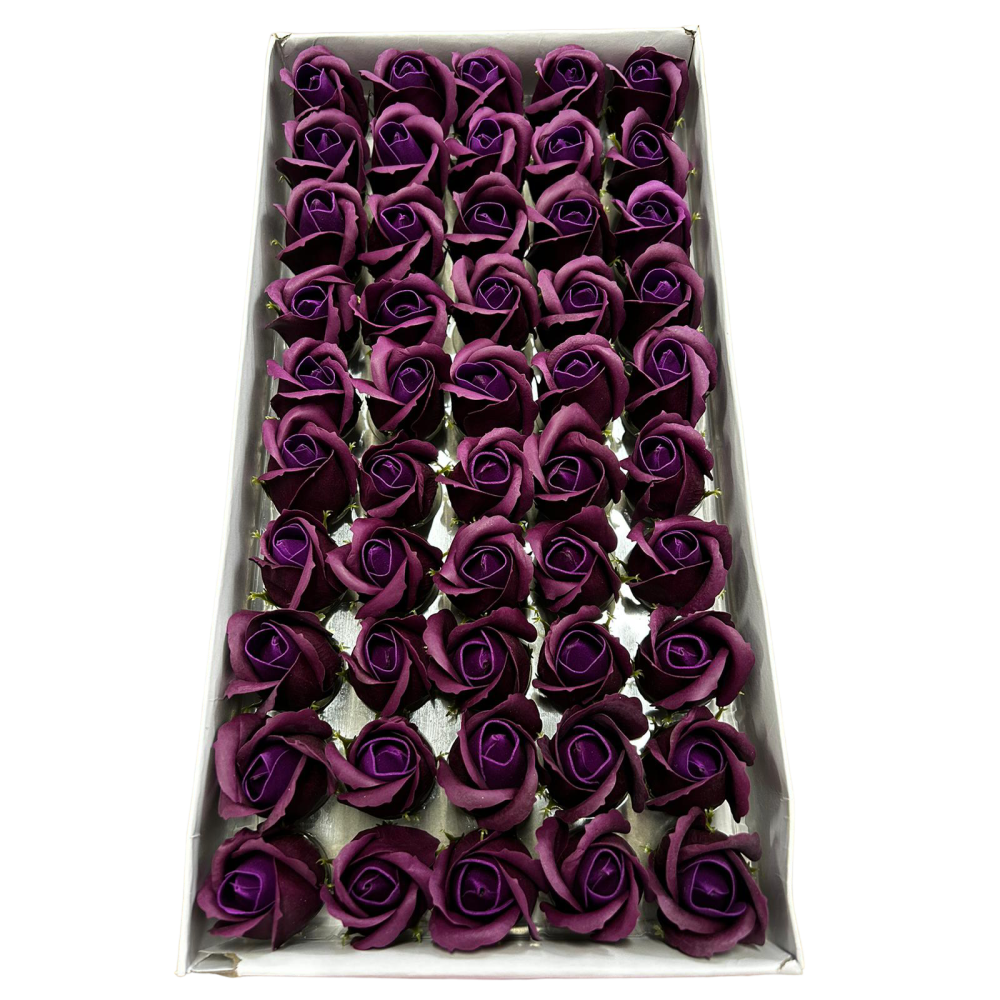 Róże Mydlane Purpurowy 4cm 50sztuk