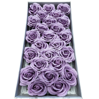 Duże róże mydlane jasny fioletowy 25 sztuk