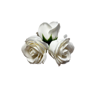 Duże róże mydlane białe 25 sztuk