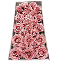 Duże róże mydlane brudny róż 25 sztuk