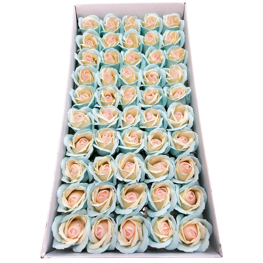 Róże dwukolorowe wzór-19 mydlane 50sztuk