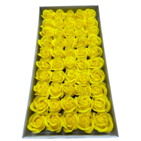 Roses de savon jaunes 50pcs