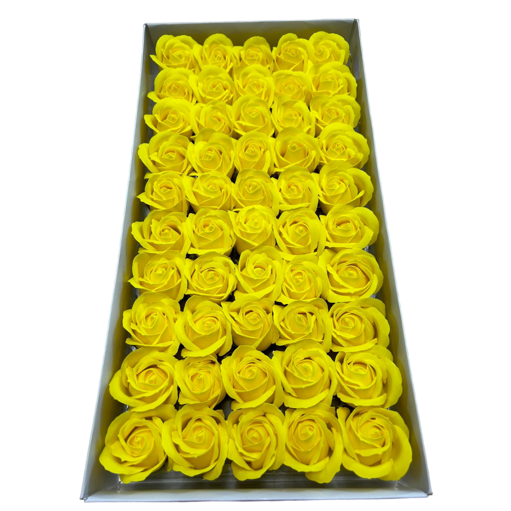 Žluté mýdlové růže 50ks
