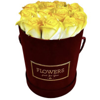 Kwiaty Mydlane Flowerbox bordowy - róże mydlane M