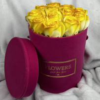 Kwiaty Mydlane Flowerbox Fuksja - róże mydlane M