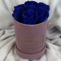 Kwiaty Mydlane Flowerbox różowy okrągły - róże mydlane S