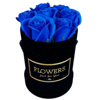 copy of Kwiaty Mydlane Flowerbox czarny okrągły - róże mydlane S