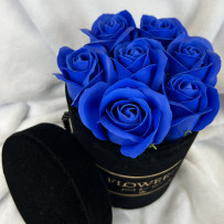 copy of Kwiaty Mydlane Flowerbox czarny okrągły - róże mydlane S