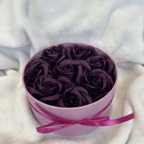 copy of Kwiaty Mydlane Flowerbox jasny fiolet okrągły - róże mydlane