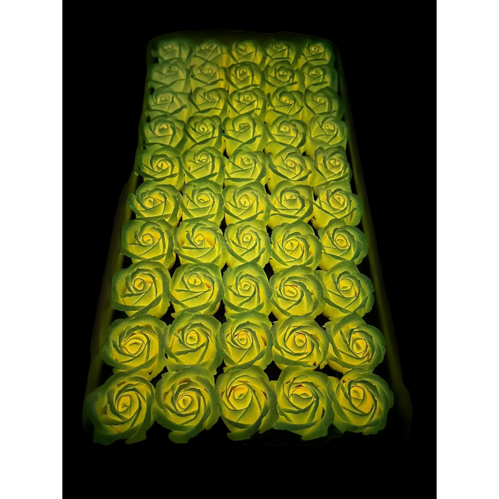 Róże mydlane świecące w ciemności 50sztuk żółte