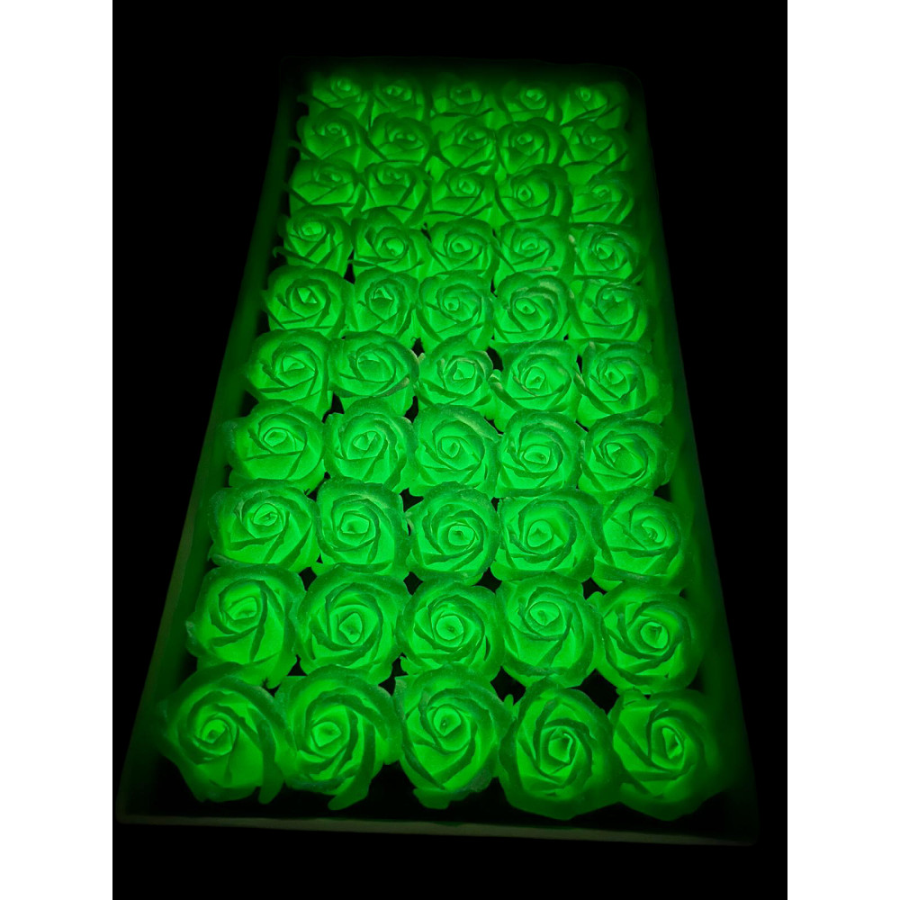 Róże mydlane świecące w ciemności 50sztuk zielone