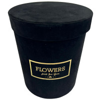 Okrągłe Pudełko na Kwiaty welurowe L - 18,5x22cm