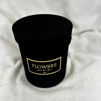 Okrągłe Pudełko na Kwiaty welurowe M - 15,5x18cm
