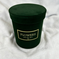 Okrągłe Pudełko na Kwiaty welurowe M - 15,5x18cm